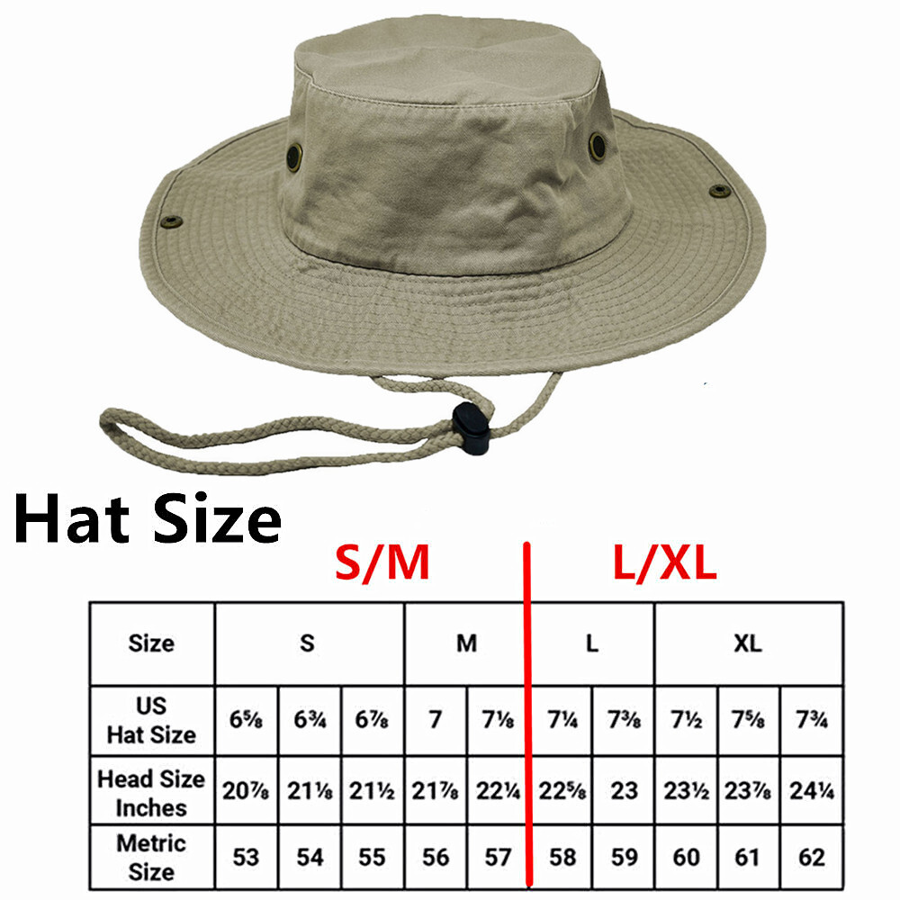 100% Premium Cotton Bucket Hat Fishing Sun Safari with Chin Strap Boonie Cap Hat