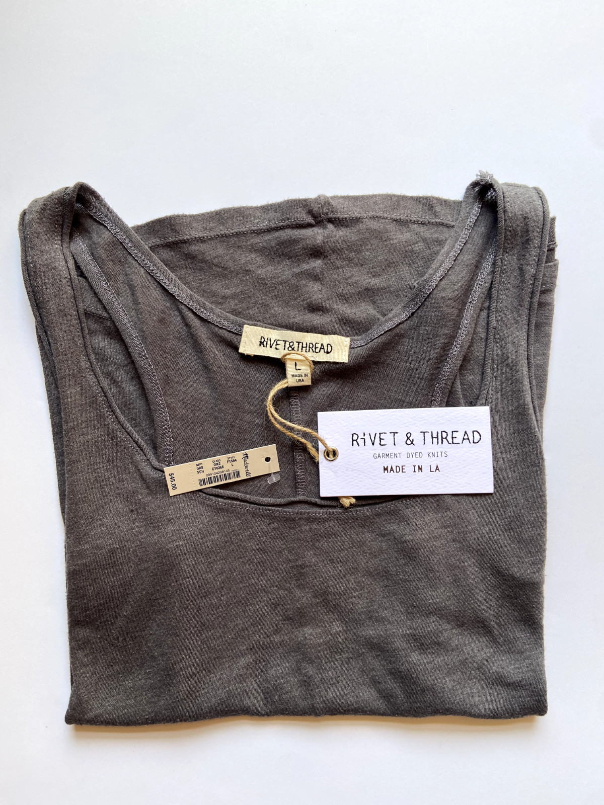 Rivet & Thread x J.Crew Womens Tank (NWT) Grey, Garment Dyed, UP TO 70% OFF MSRP