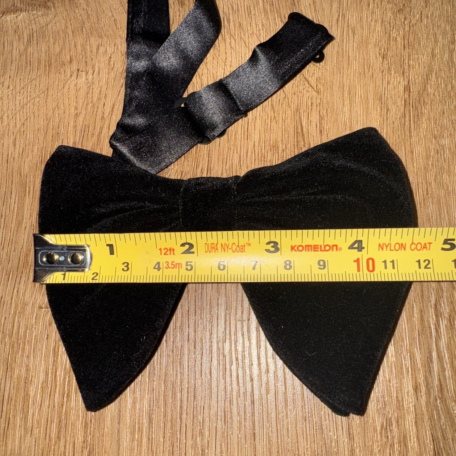 Bow Tie Vintage Floppy Wide Velour Necktie Prom Tuxedo Black VTG 60s 70s Men NEW
