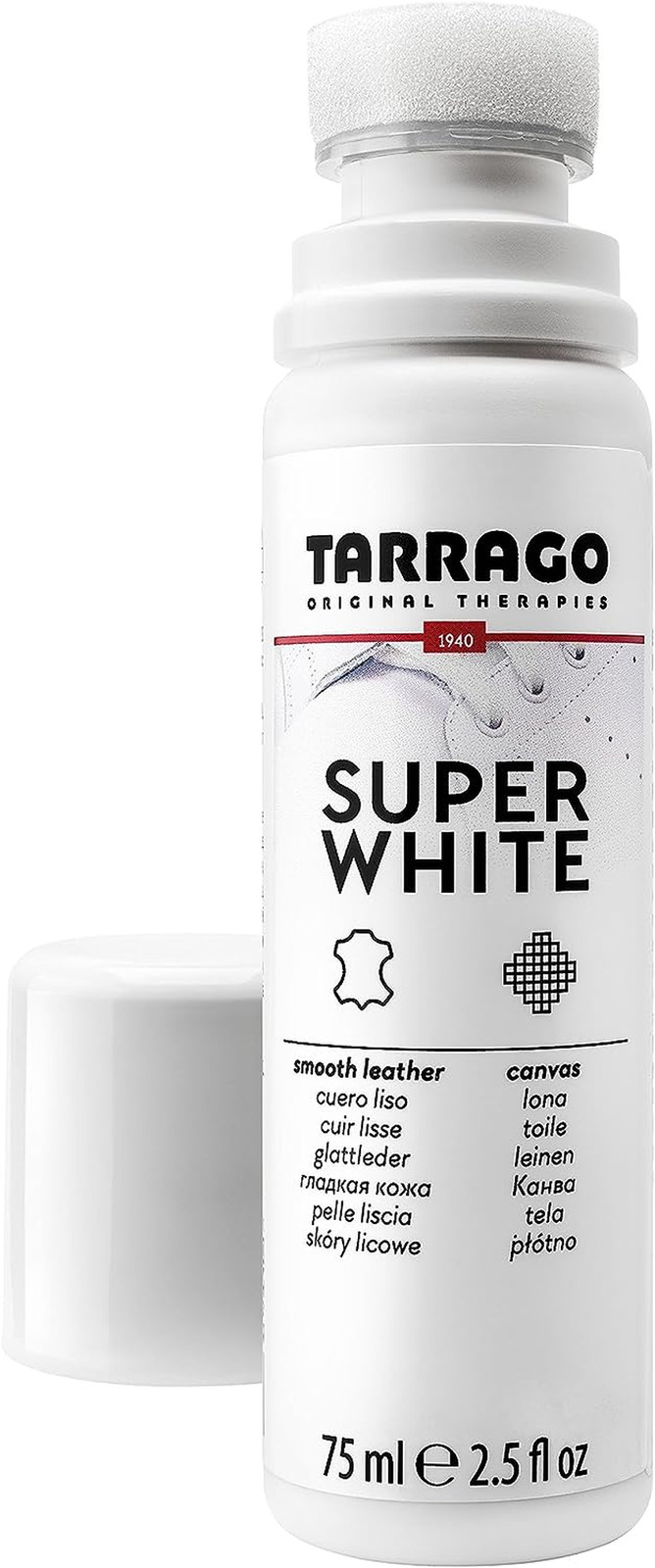 Tarrago Super White Shoe Whitener Instant Cleaner for Sneakers, 75Ml
