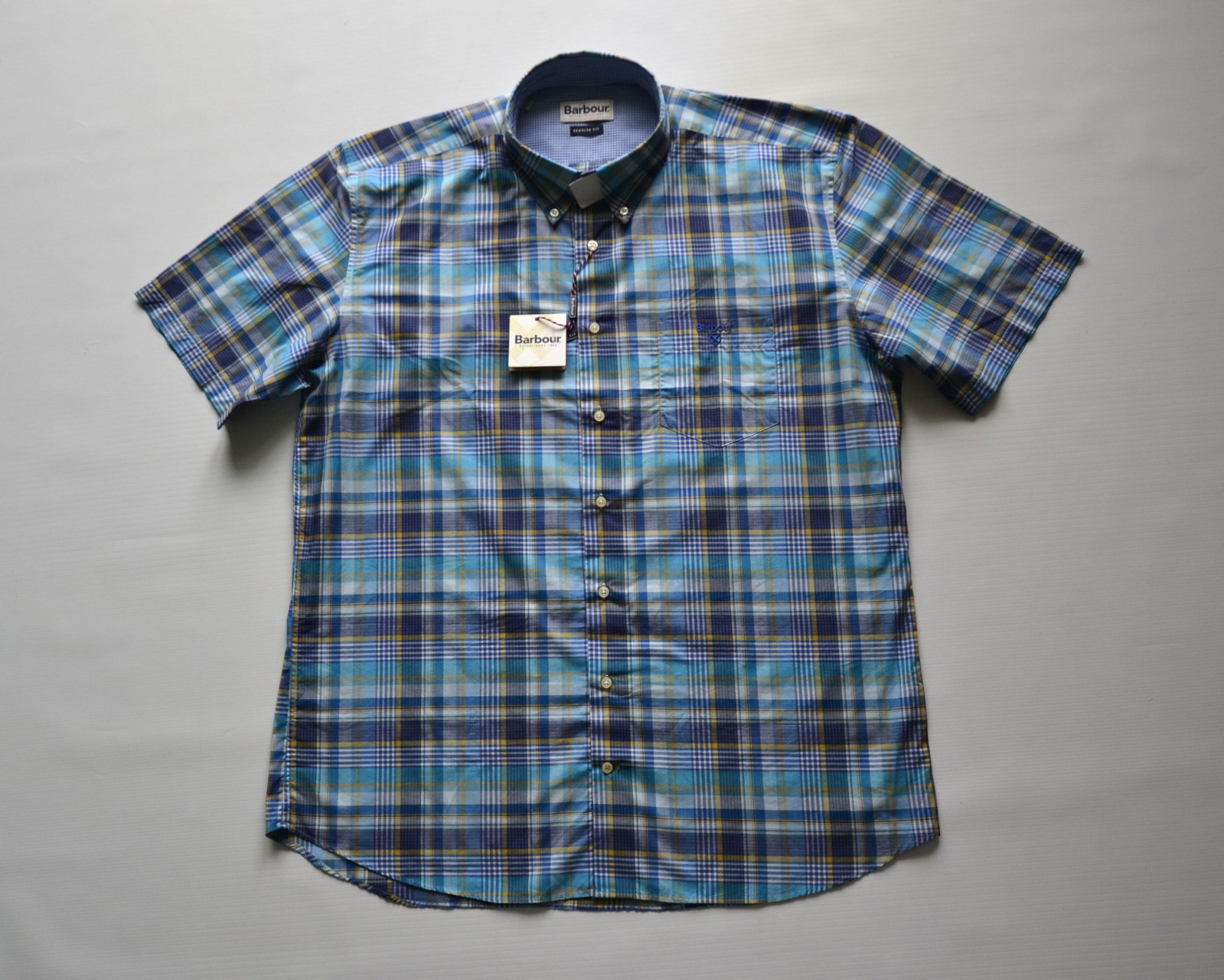 NEW BARBOUR ELLISON Men’s Shirt Men’s Summer Shirt Size 2XL Short Sleeve BIG SIZE