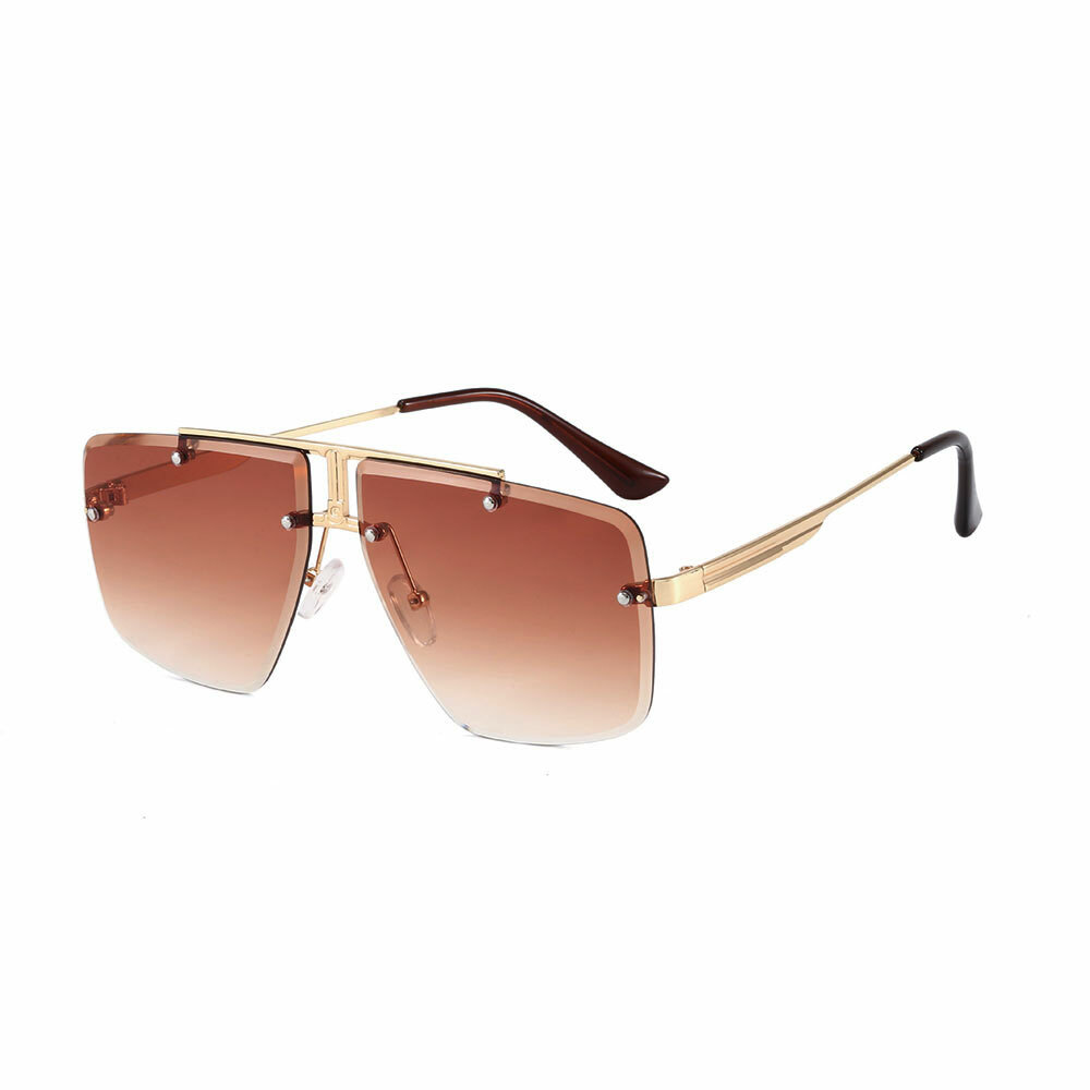 Square Pilot Rimless Sunglasses Mens Driving Outdoor UV400 Fashion Shades