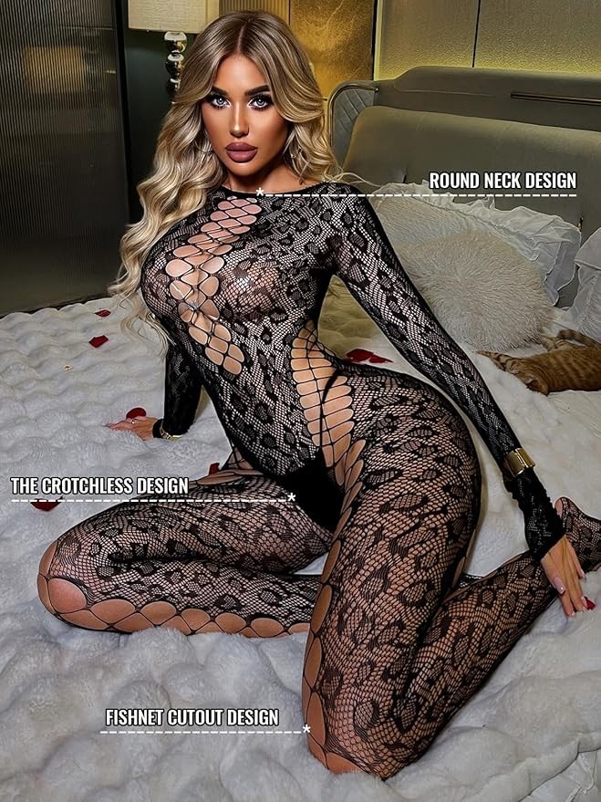 Sexy Women Lace Body Stocking Fishnet Lingerie Babydoll Bodysuit Nightwear Gift