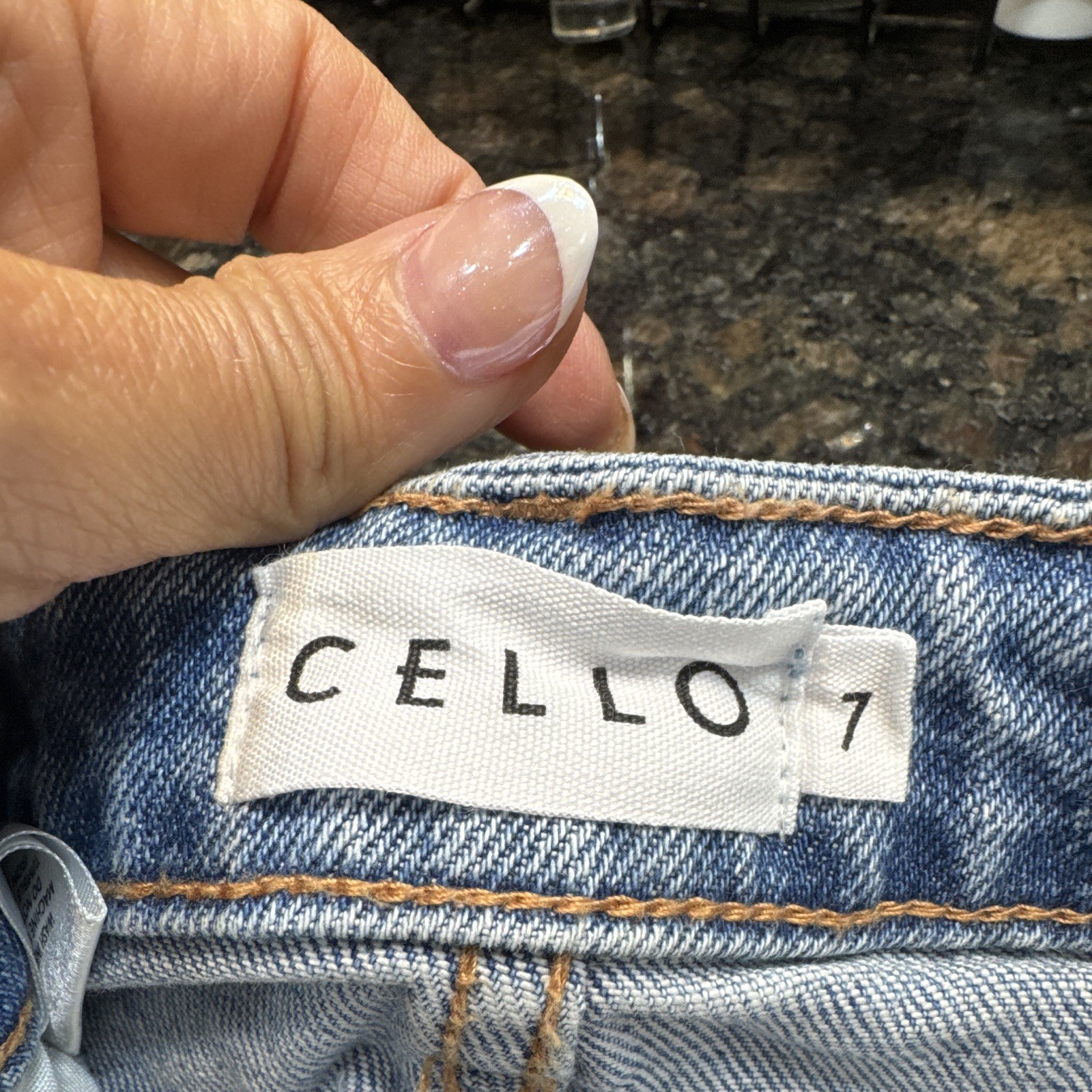 Cello Girls Size 7 Blue Light Wash Slim Skinny Denim Jeans Button Zip