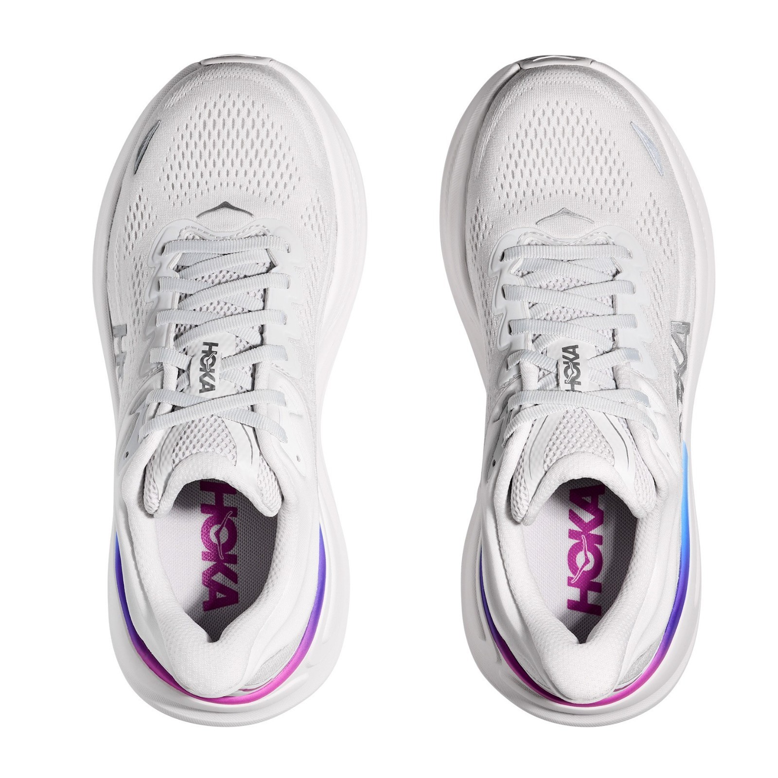 HOKA Bondi 9 Road-Running Shoes – Women’s, Color: Cosmic Grey/White, New.