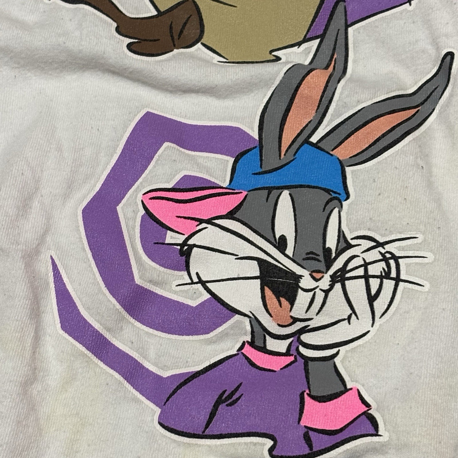 Vintage 1990s Looney Tunes Baseball Jersey Bugs Bunny Taz