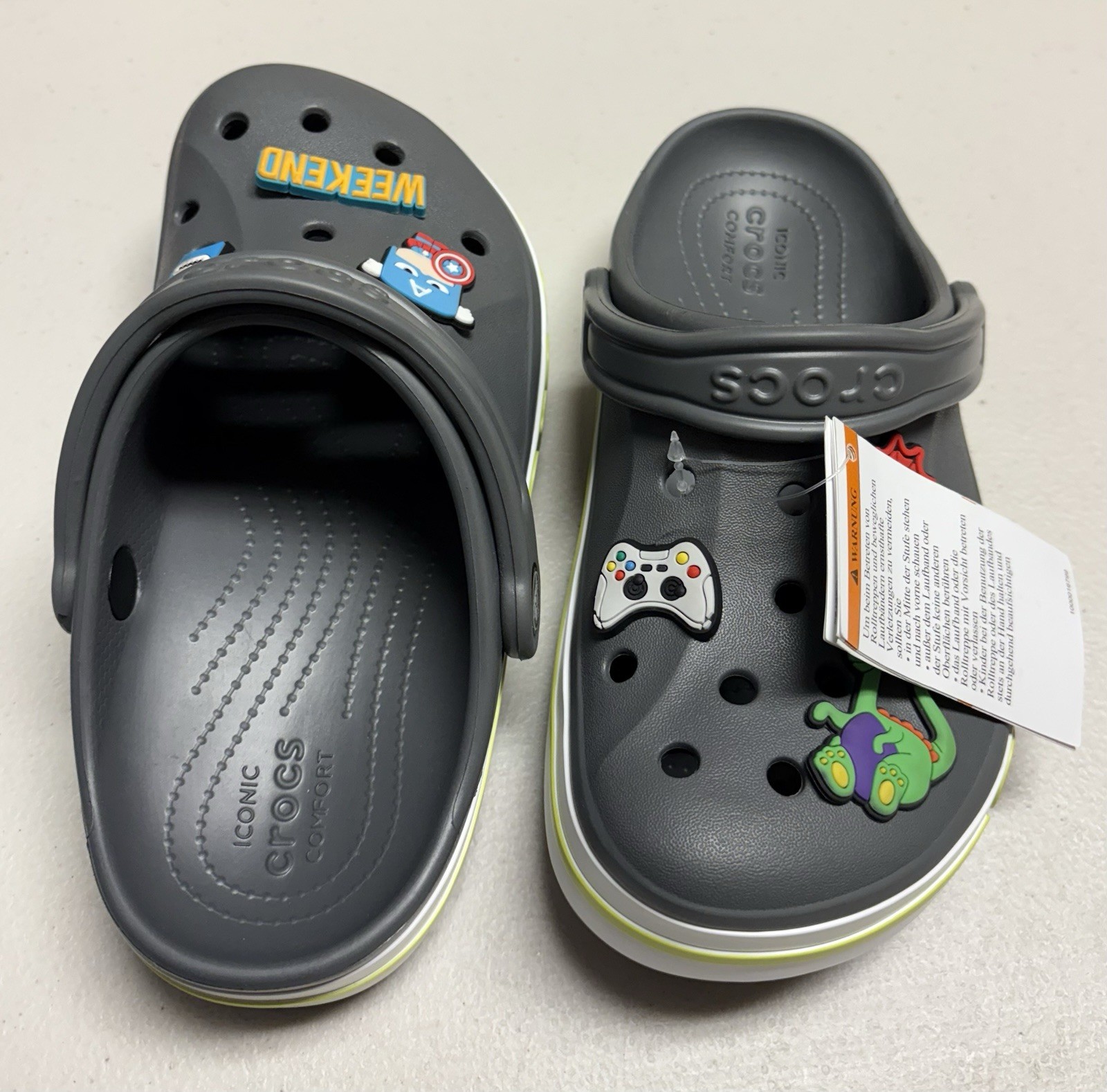 Authentic CROCS Bayaband Gray Clog Size Male 4 Women 6 New!