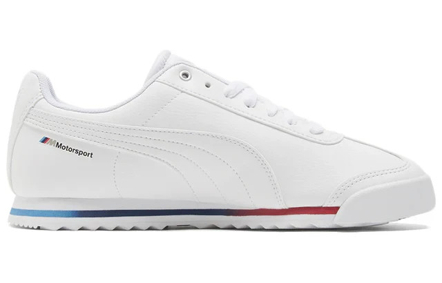Puma Men’s BMW MMS Roma Basic Lace Up Sneakers Shoes Casual ~ White