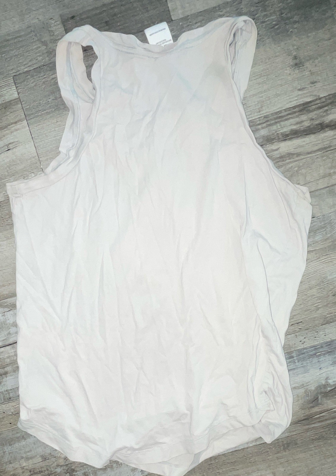 PINK Women’s White Sleeveless Racerback Tank “Resting Beach Face” Size S