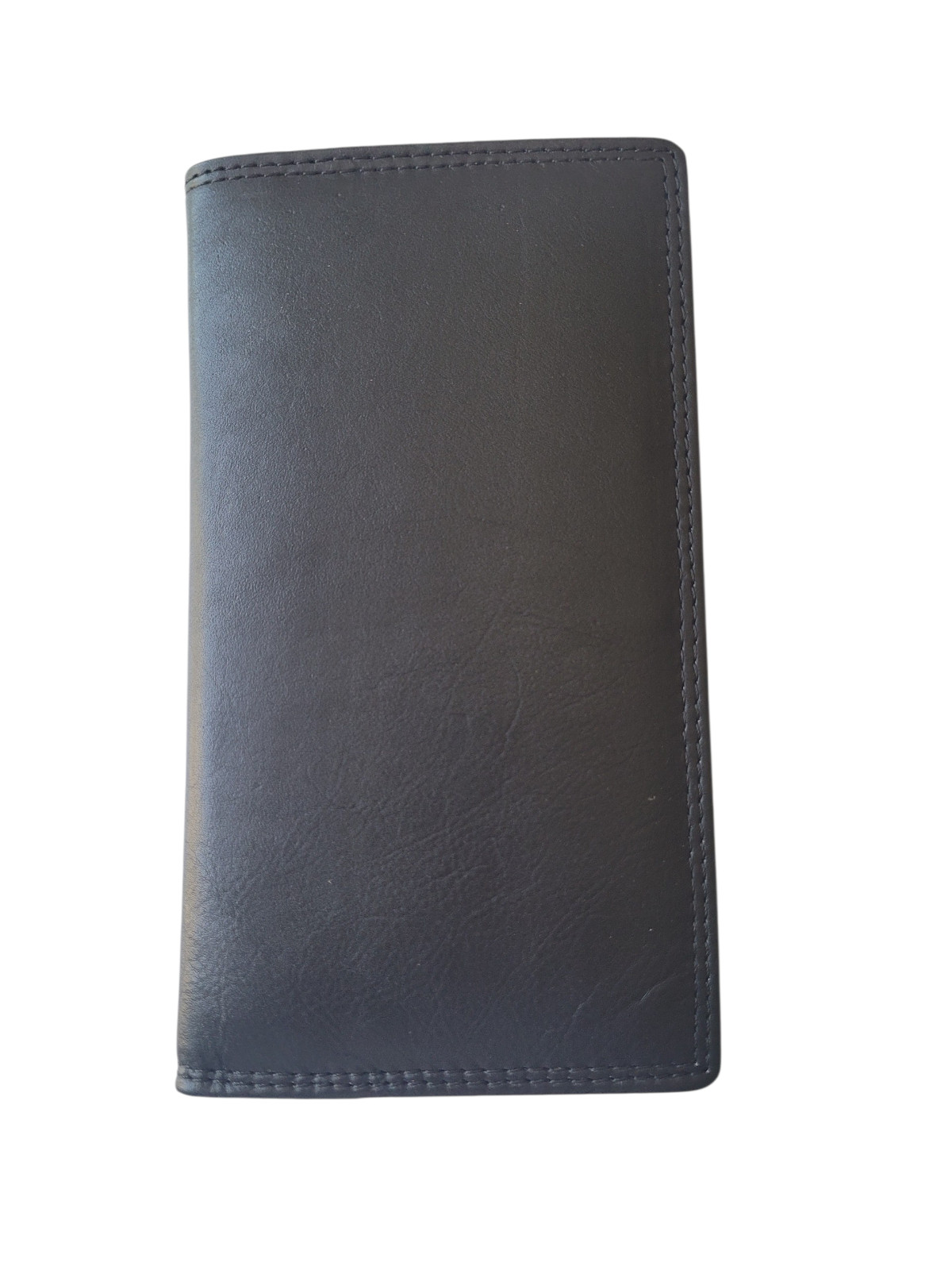 Genuine Soft Leather Long Bifold Wallet RFID Blocking Rodeo Wallet Black
