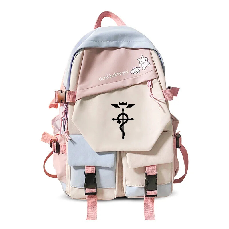 Fullmetal Alchemist Backpack School Bag Cartoon Laptop Travel Rucksack Outdoor
