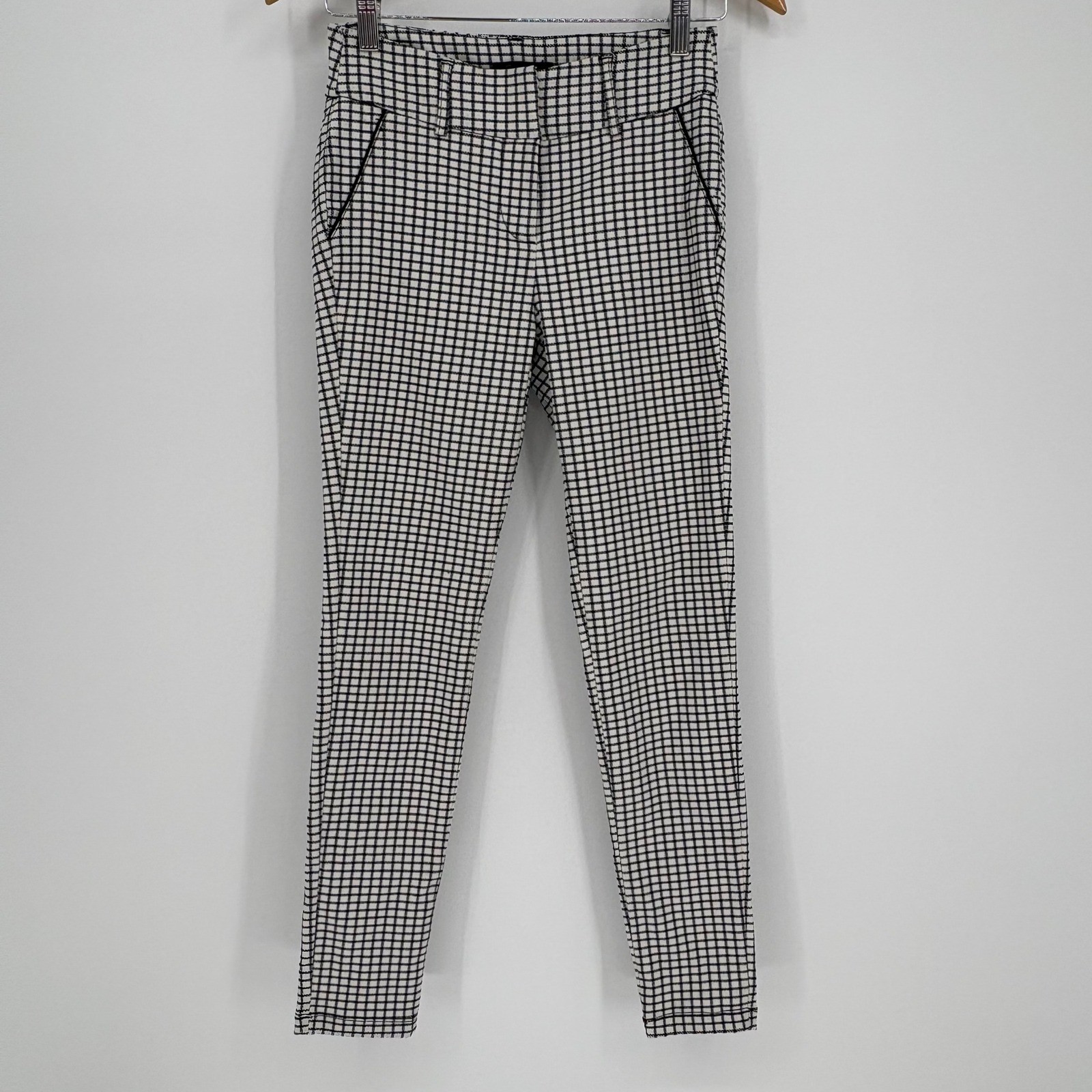 Shinestar Gingham Checkered Pants Black White Y2K Stretch Women Size Large
