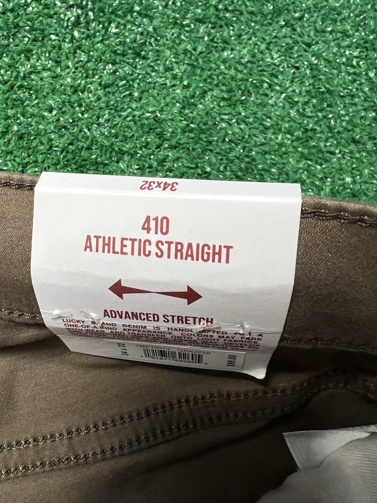 Lucky Brand Jeans Pants Mens 34×32 410 Athletic Straight Stretch Brown – NEW $99