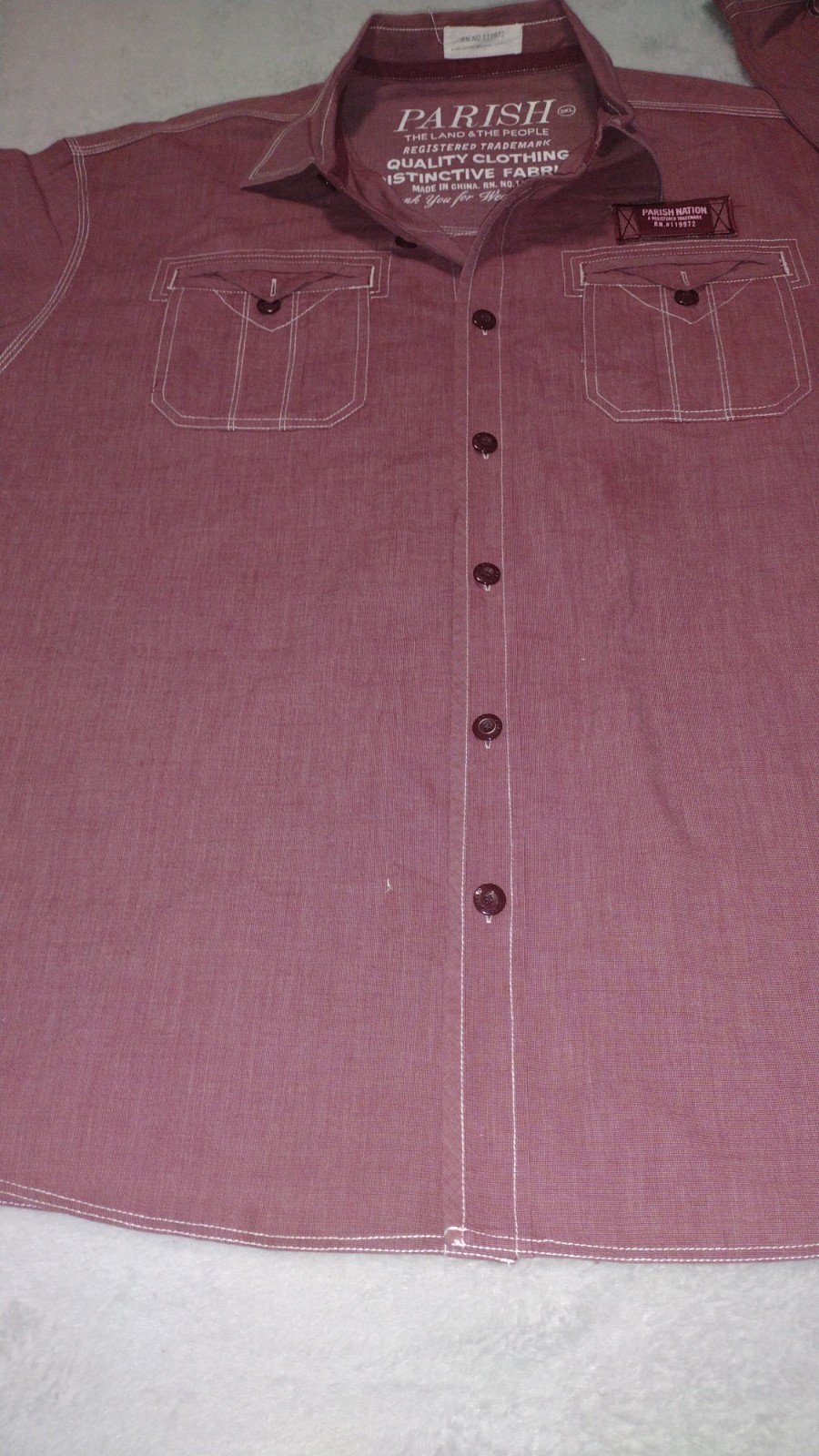 Parish The Land & The People Mens Shirt Size 3XL Contrast Stitch Button Down