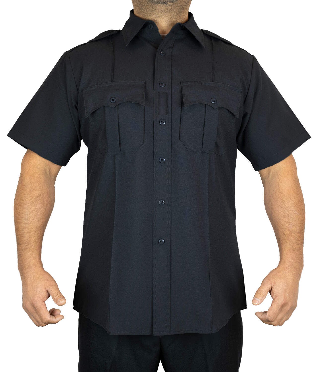 100% Polyester 4 Pocket Hidden Zipper Uniform Shirt – Short Sleeve