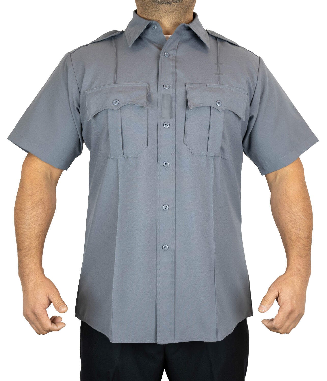 100% Polyester 4 Pocket Hidden Zipper Uniform Shirt – Short Sleeve