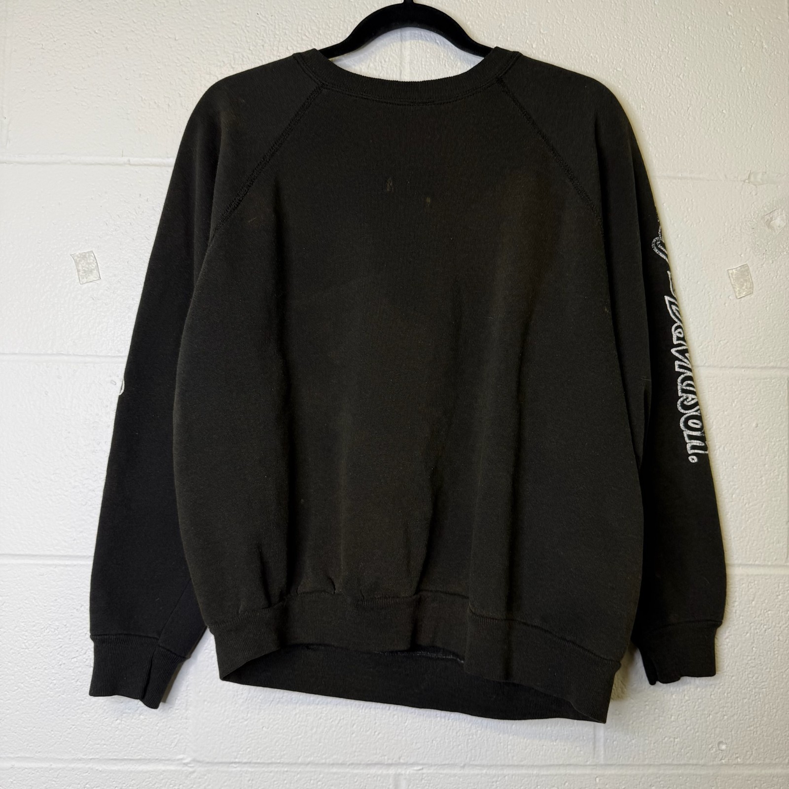 Vintage 1986 3D EMBLEM Crewneck Sweatshirt Eagle Biker Motorcycle Black 80s 90s