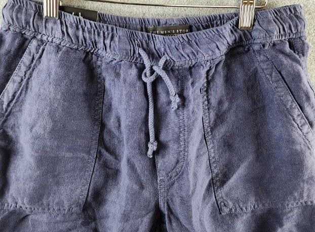 The Men’s Store at Bloomingdale’s Solid Linen 7″ Shorts Men’s 34 Navy Pull On