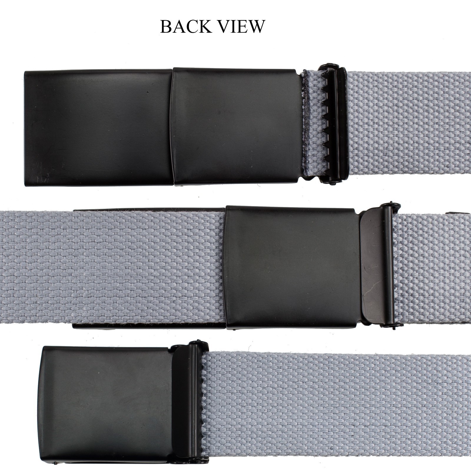 Unisex Fully Adjustable Canvas Web Belt with Black Flip Top Buckle 50” Long