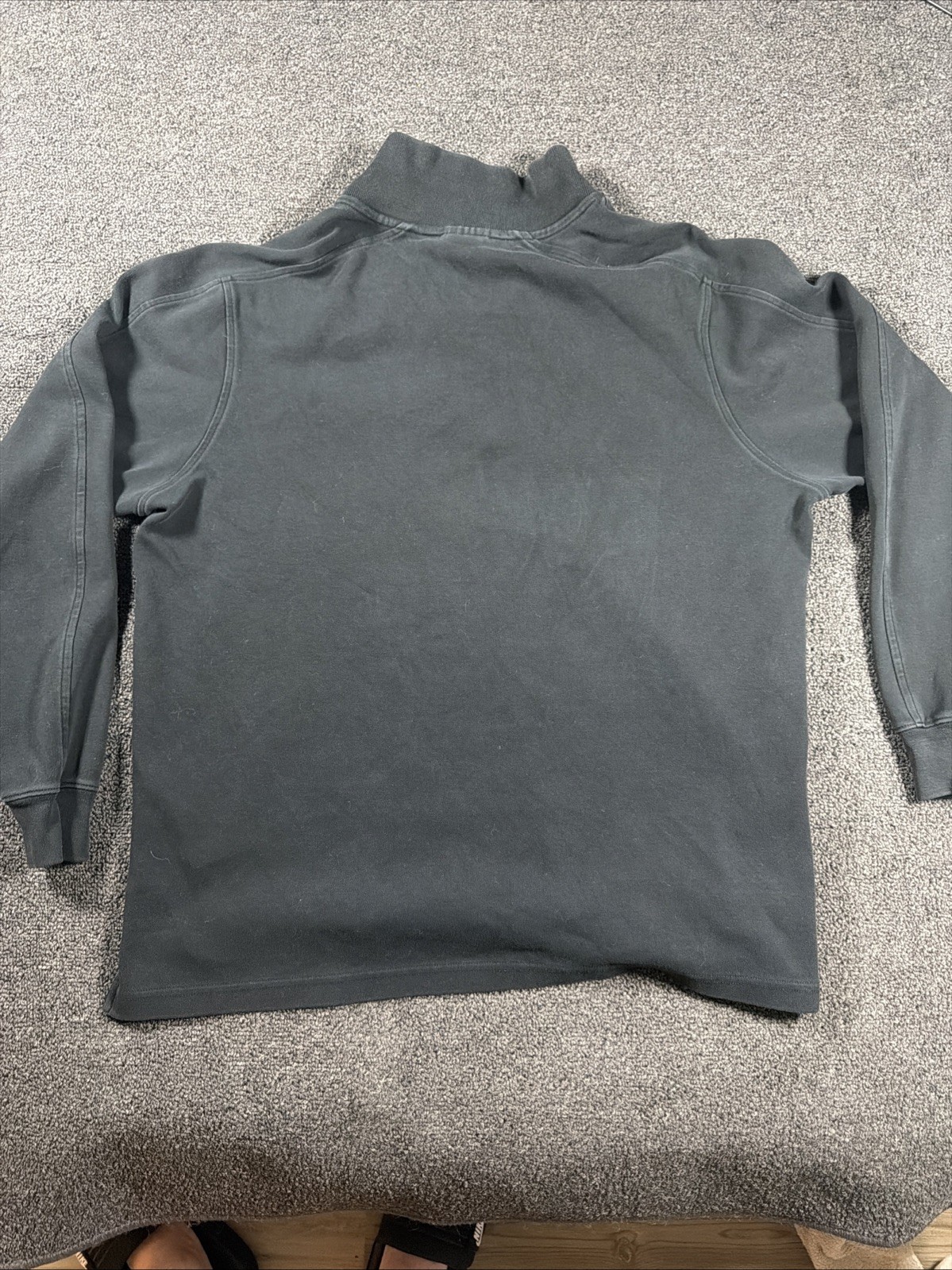 Lacoste Men’s Black 1/4 Zip Pullover Sweatshirt Embroidered Croc Logo Size 7 XL