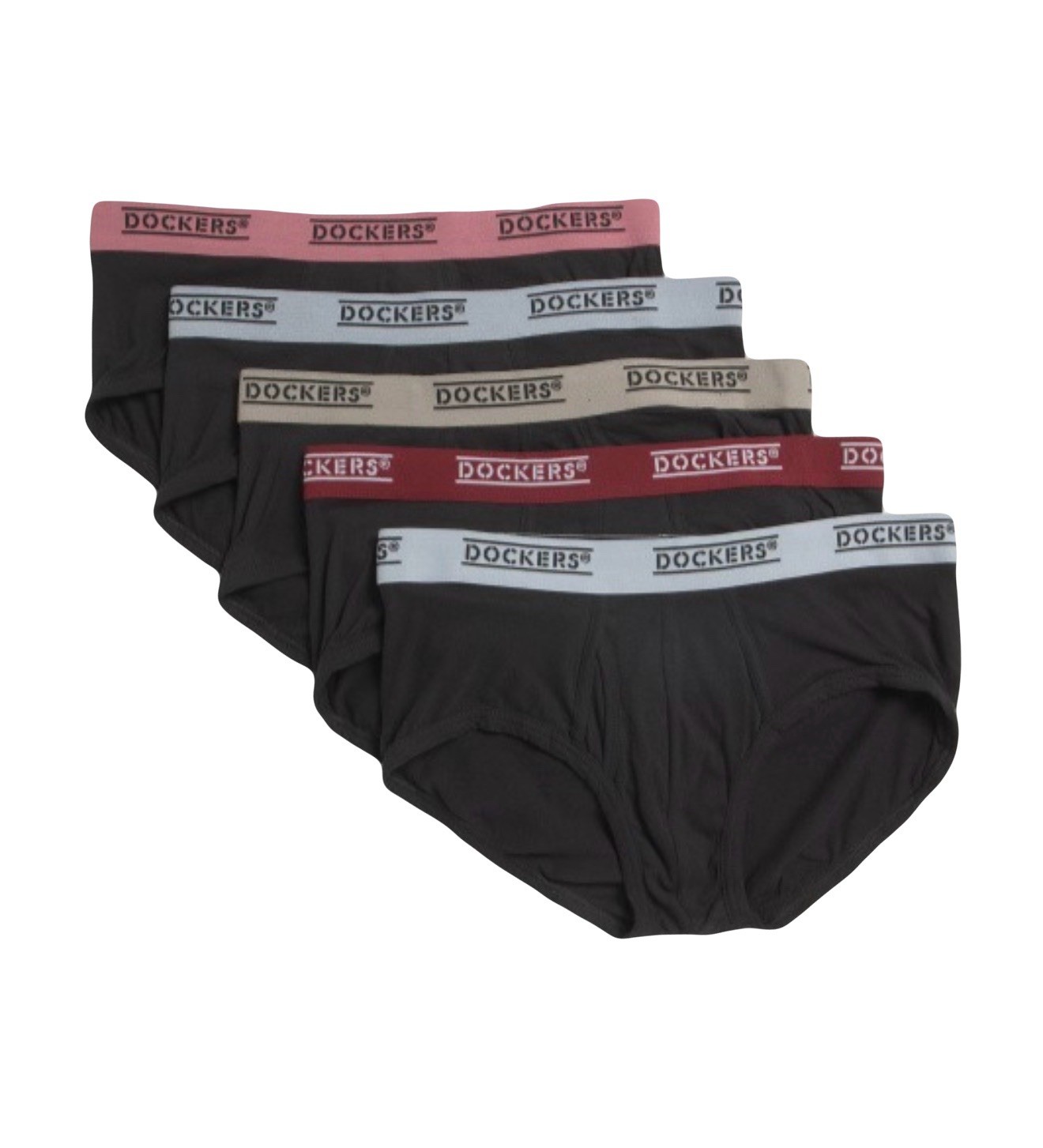 NWT Dockers. Men’s 5 Pack. Premium Cotton Fly Front Briefs. Black. MSRP $38.00