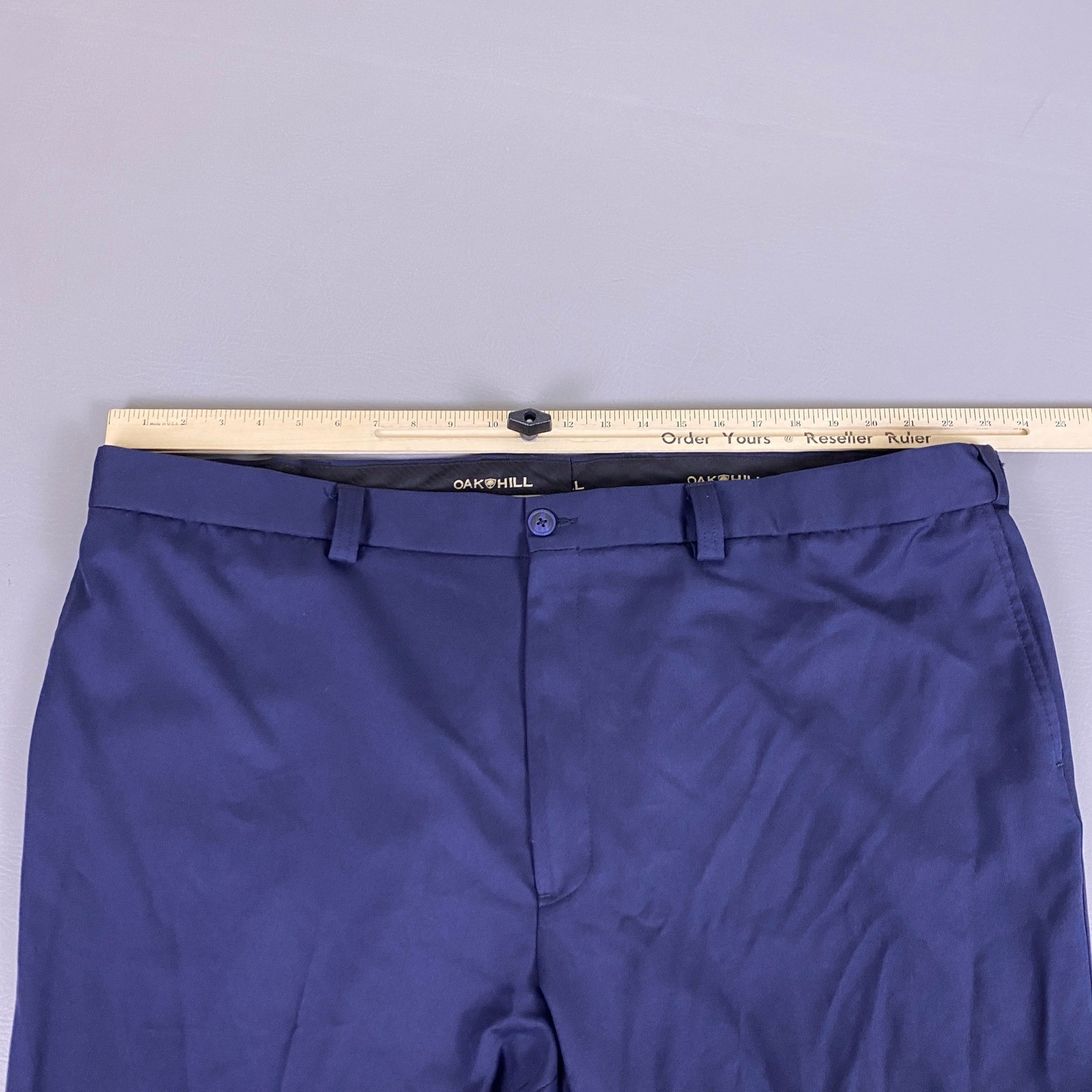 Oak Hill Dress Slacks Men’s 48×28 Big and Tall DXL Navy Blue Flat Front Trousers