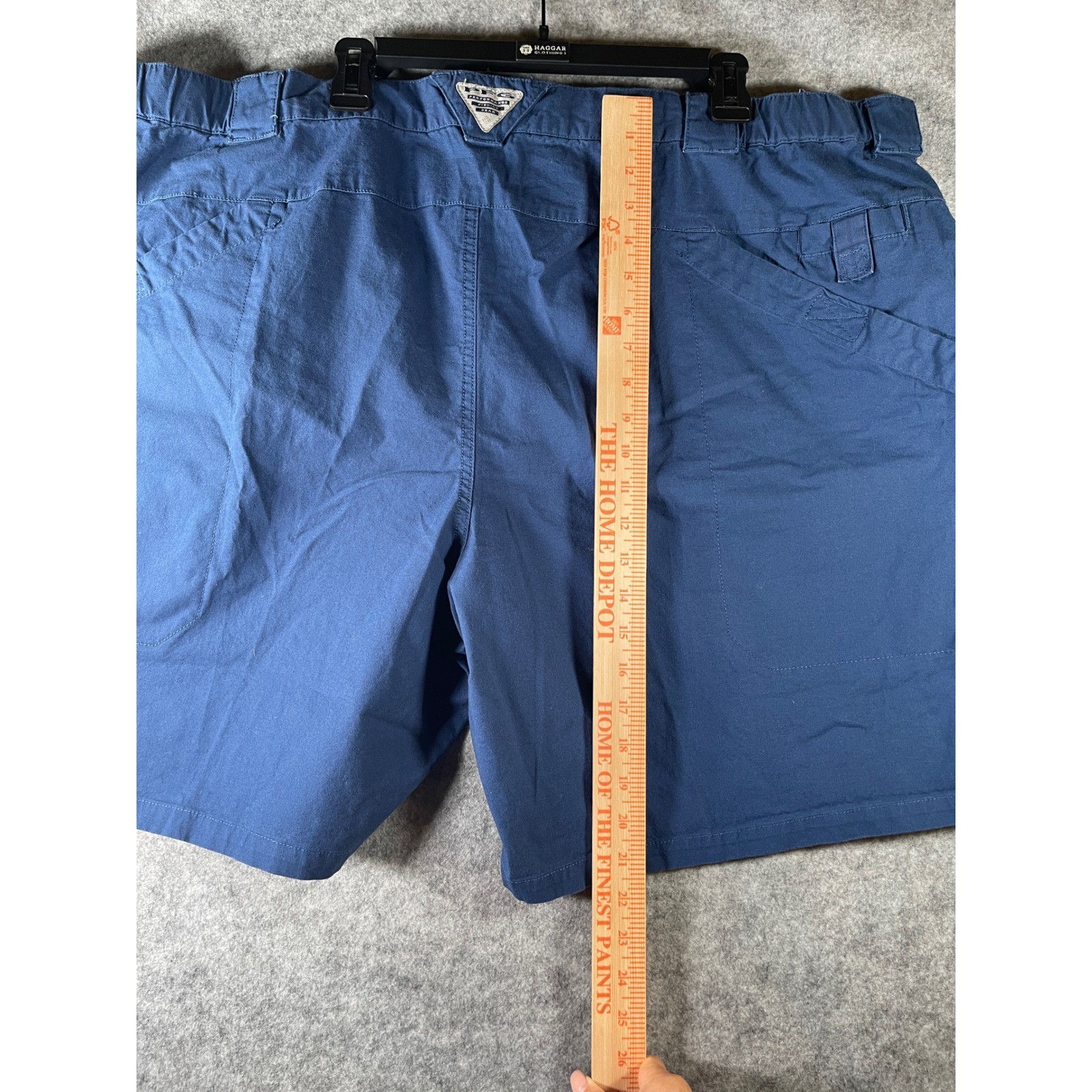 Columbia PFG Mens 4X Blue Performance Fishing Gear Cargo Shorts Navy 8 Inch In