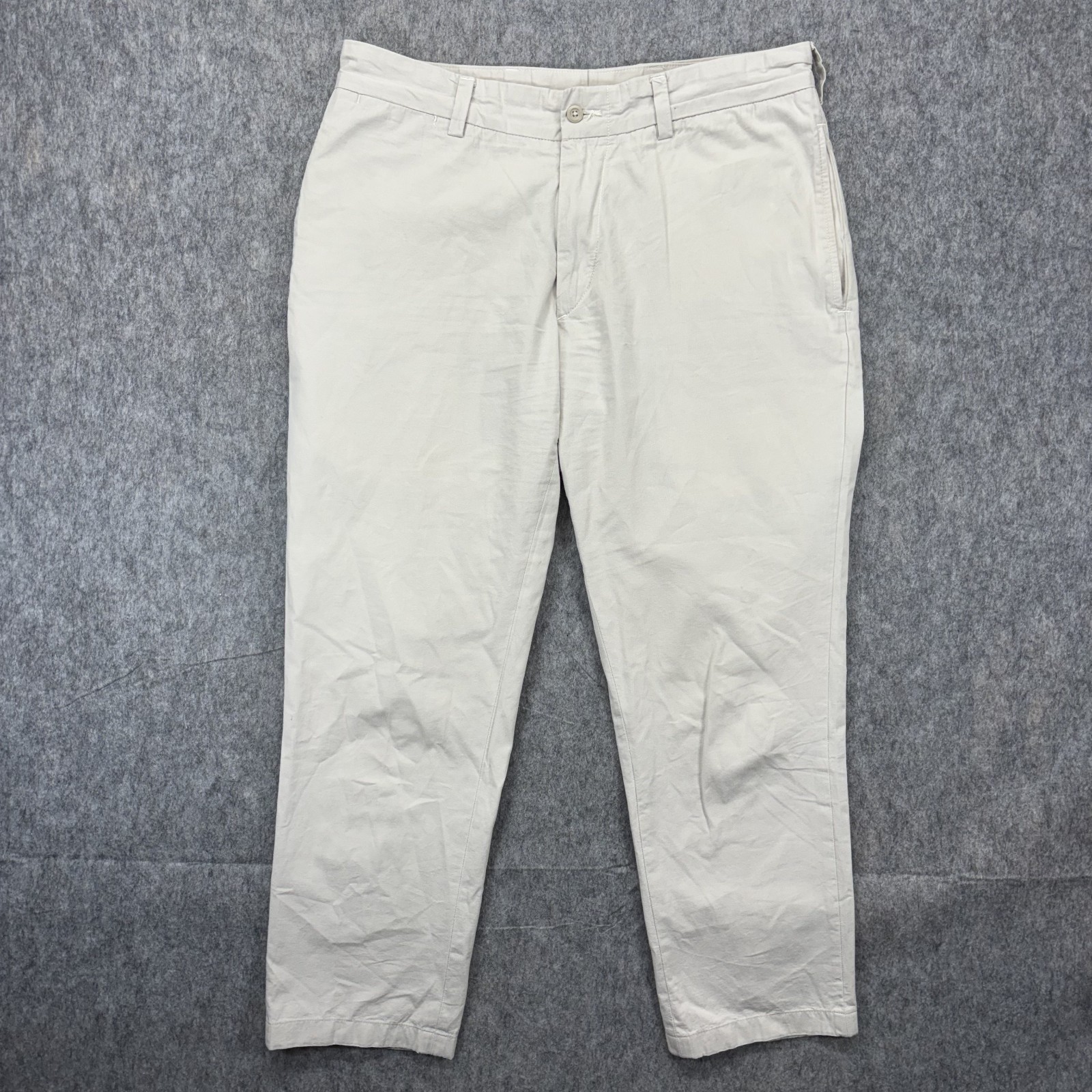 Jack Donnelly M4 Khaki Chino Pants Mens 35×29 Slim Tan Made in USA Preppy Flat