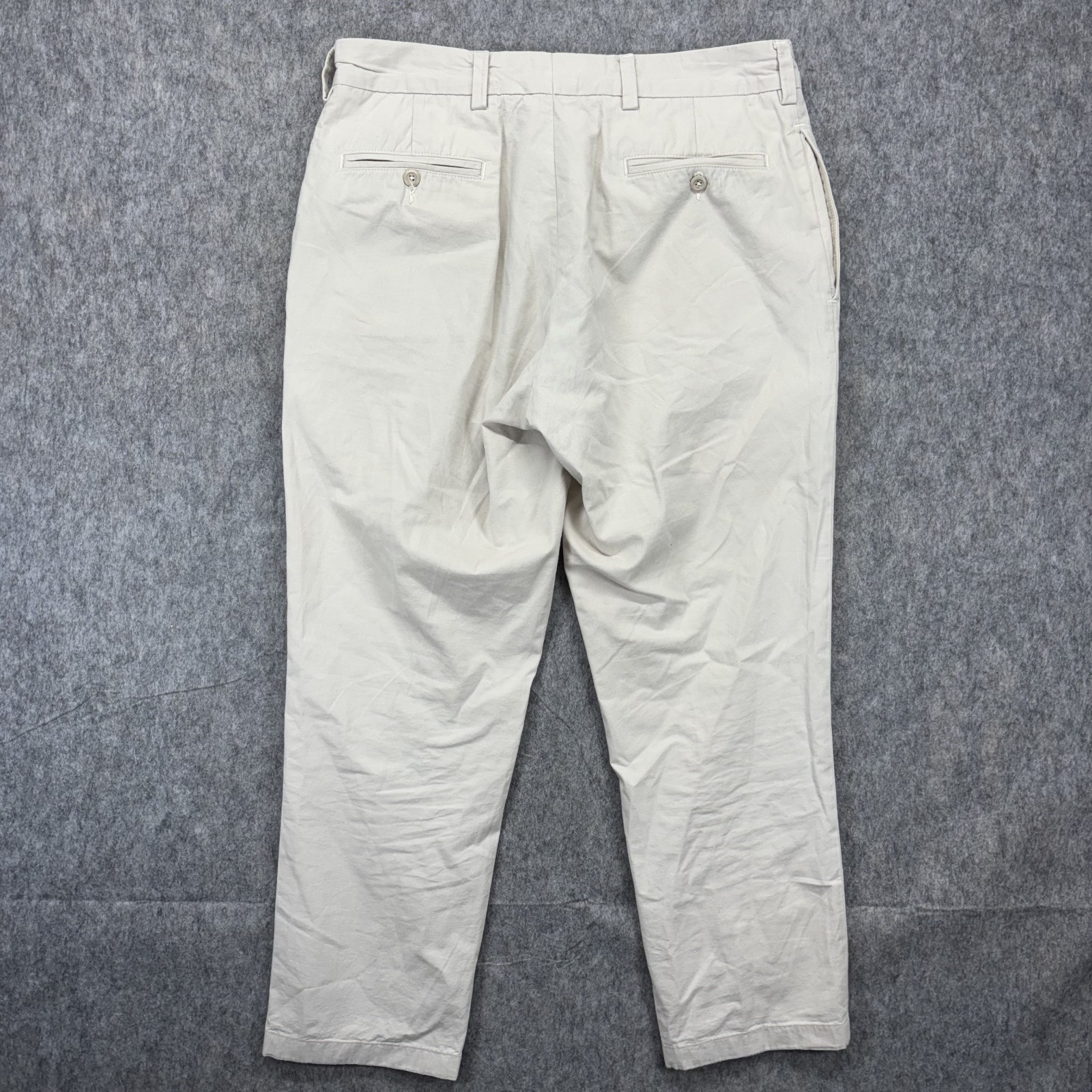 Jack Donnelly M4 Khaki Chino Pants Mens 35×29 Slim Tan Made in USA Preppy Flat