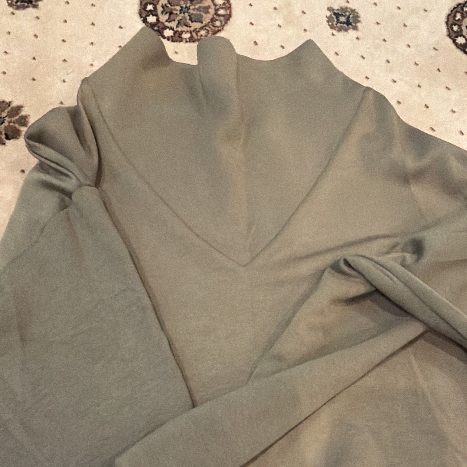 Varley Betsy Sweatshirt + Wide-Leg Pants 2pc Set S Green Mock Neck