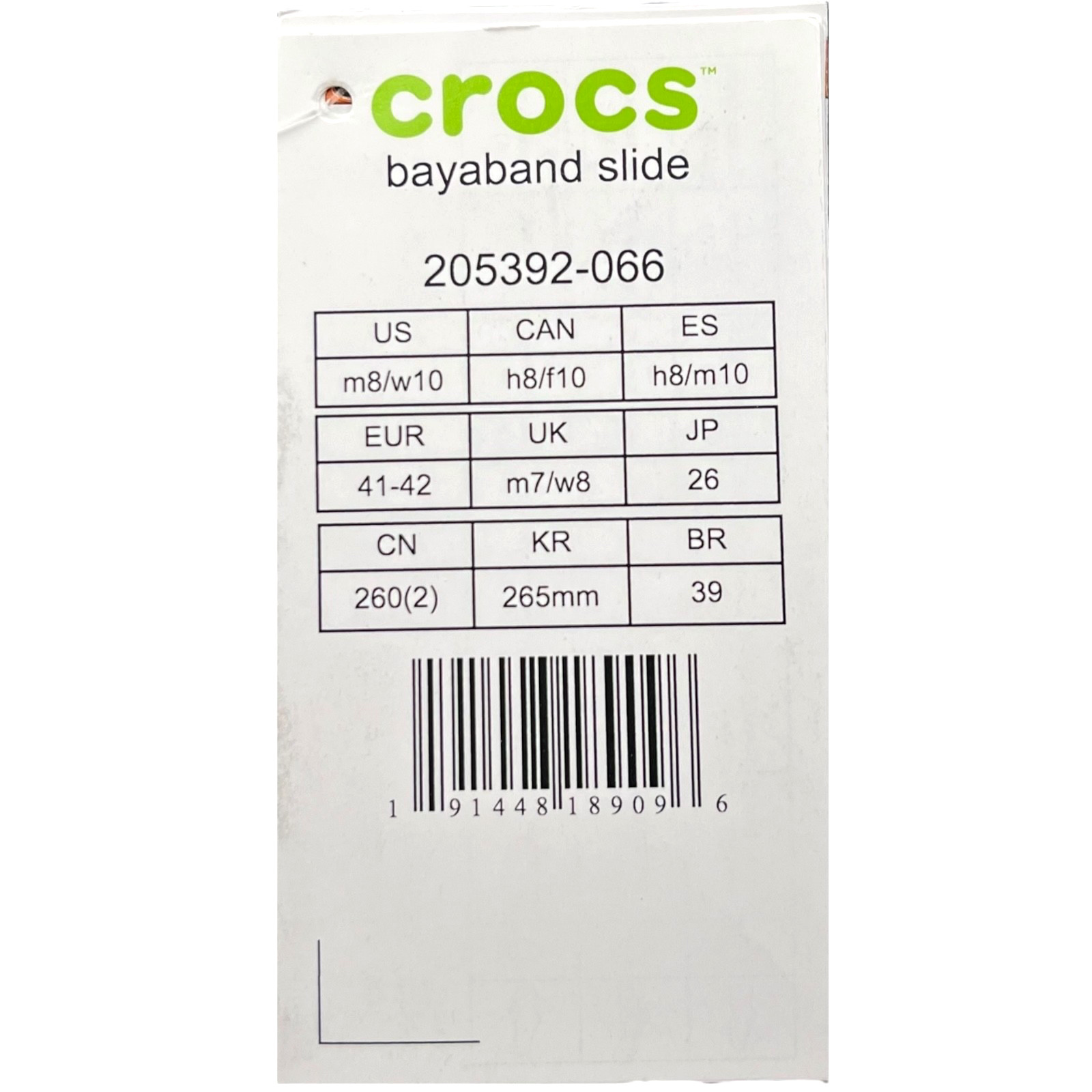 Crocs Bayaband Womens Slide Sandal Sz 10 Black White Water Friendly Lightweight