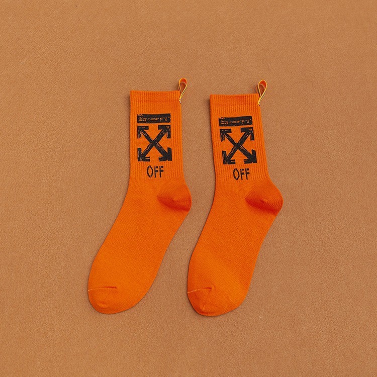 Unisex 2 Pairs Crew Socks Off Arrow Reflective Comfort White XX Athletic Socks