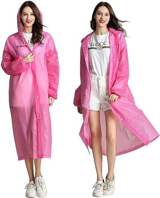 Unisex Adult Waterproof Raincoat Rain Coat Hooded Jacket Poncho Rainwear Camping