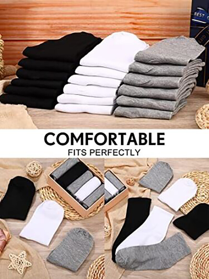 Lot 1-12 Pairs Mens Womens Ankle Socks Sport Cotton Crew Socks Low Cut Invisible
