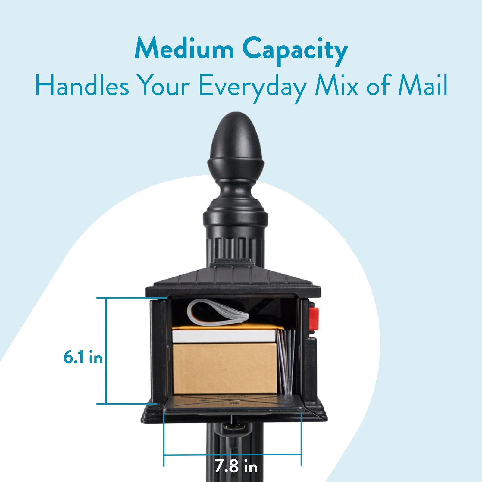 Architectural Mailboxes Stratford Plastic Standard Mailbox Black with Post|16035