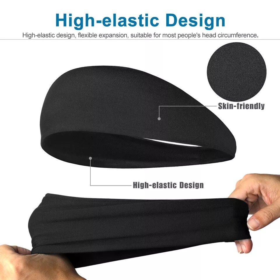HEADBAND Thin Stretch Sports Yoga Gym Hair Band Wrap Sweatband Womens Mens