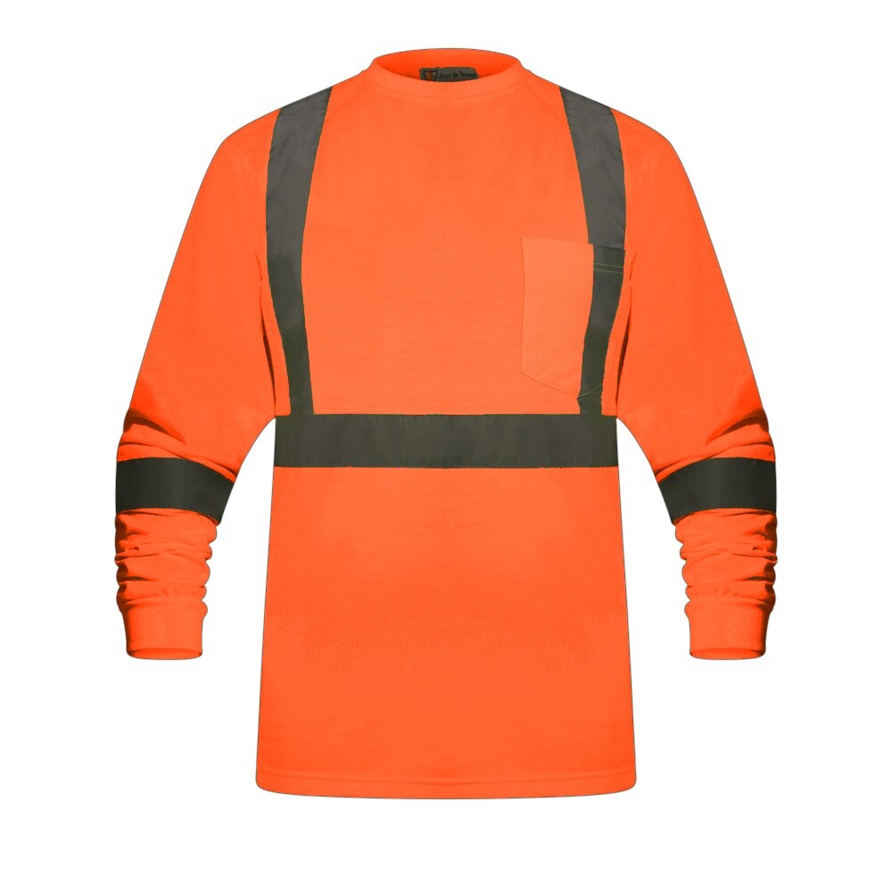 High Visibility Fluorescent Safety T-Shirt – Full Sleeve – 100% Polyester