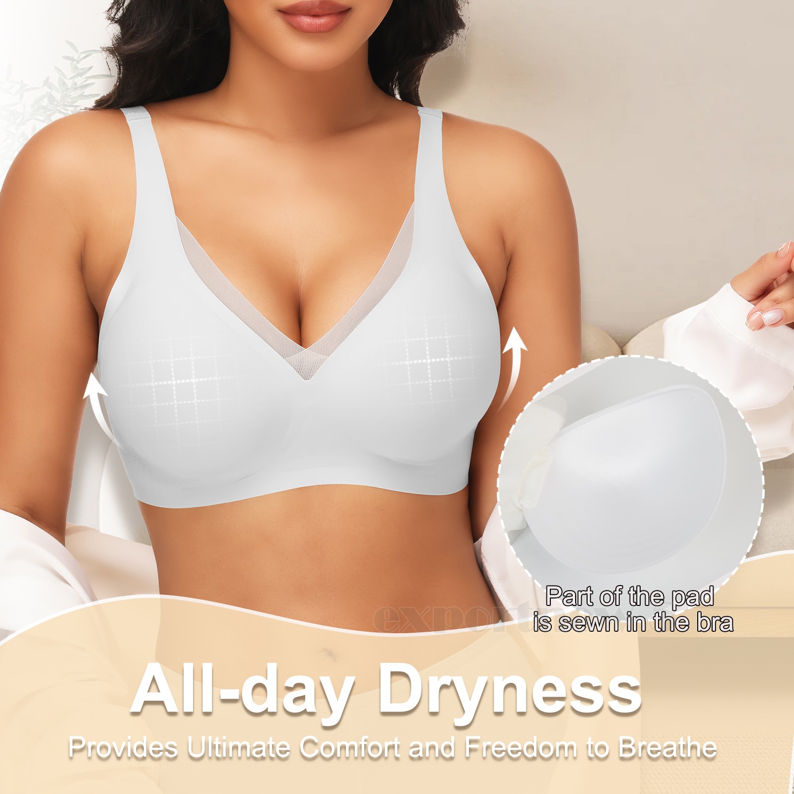 Women Wireless Bras Jelly Bralette Supportive T-shirt Bra No Underwire Soft Skin