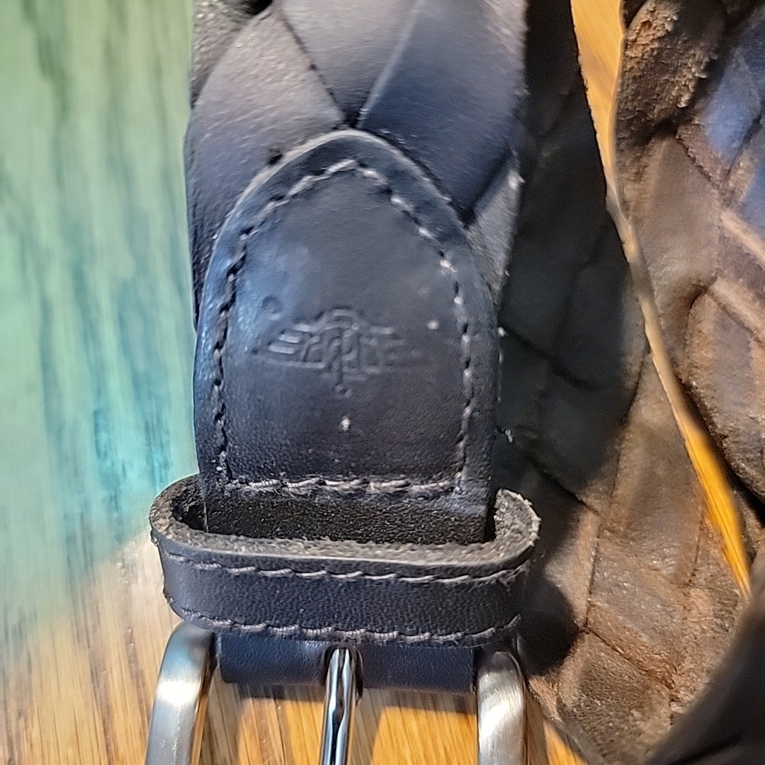 Braided Belt Size 35/90 Soft Oiled Look Dockers Dk Brown Full Grain Leather