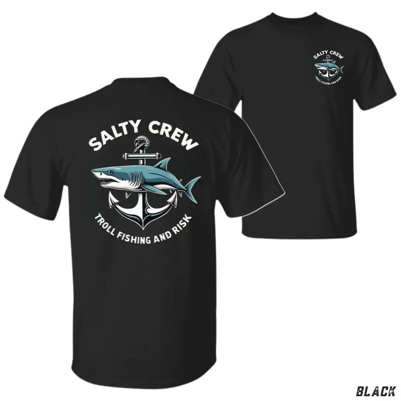 Salty Crew Troll Fishing Shark Anchor Offshore Graphic Tee T-Shirt