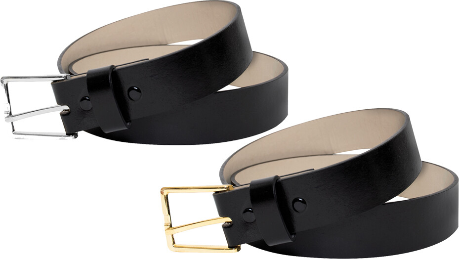 Black Leather Garrison Belt Bonded Heavy Duty Work Belt 1.25″ Wide