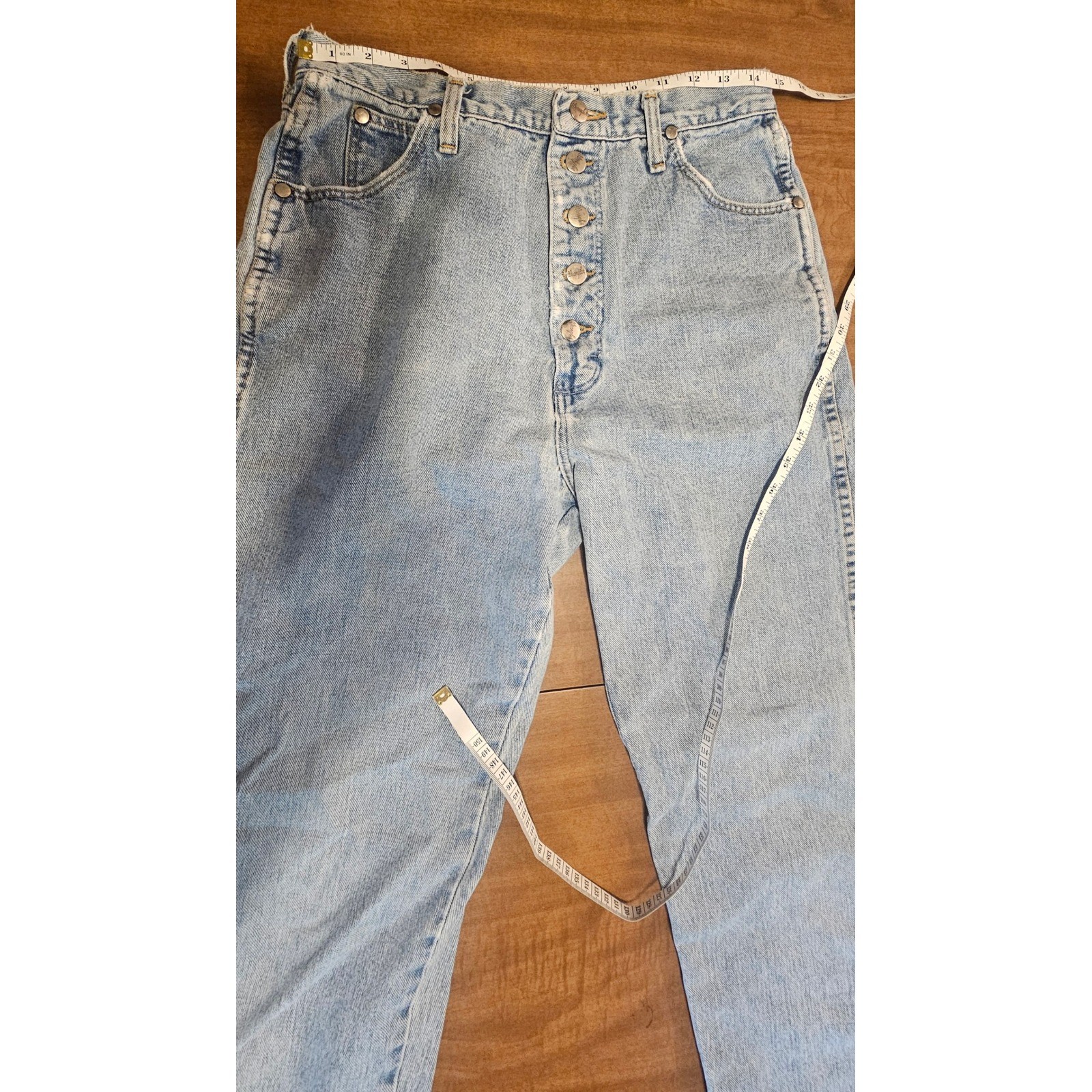 Vintage Wrangler Button Fly Light Wash High Waist Mom Jeans 13/14×34 WJ2