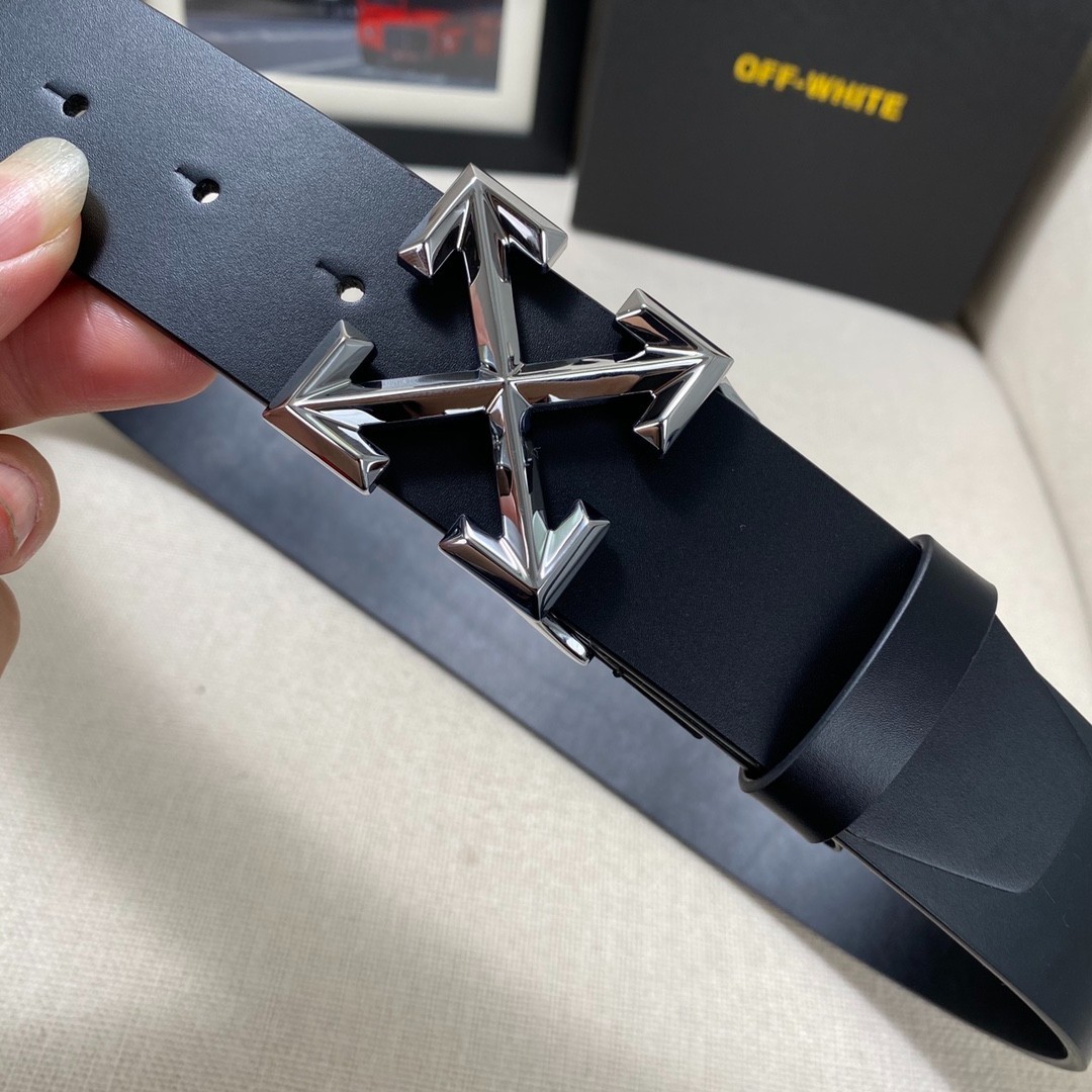OFF WHITE Belt Men’s width 3.8cm/1.5inch Leather authentic