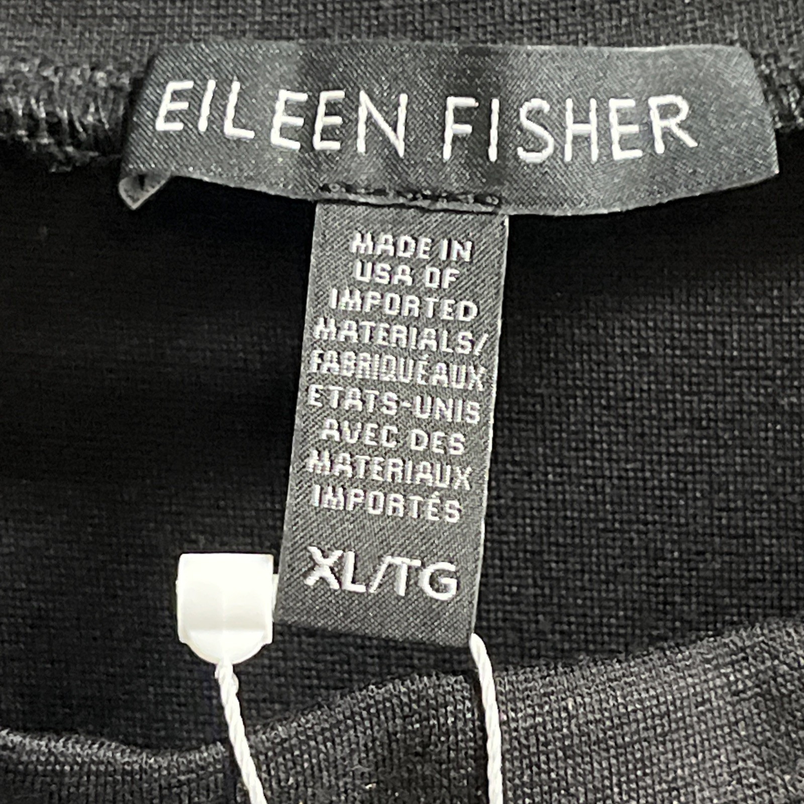Eileen Fisher Dress Black Flex Tencel Ponte Size XL Capsule Minimalist Neutral