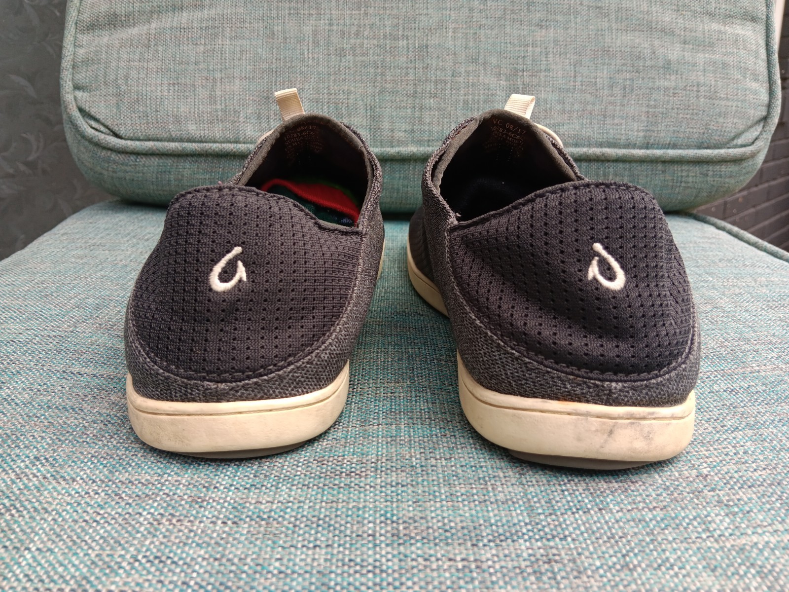 OluKai Shoes Nohea Moku Mens 11 Gray Mesh Comfort Casual Boat Beach Sneaker