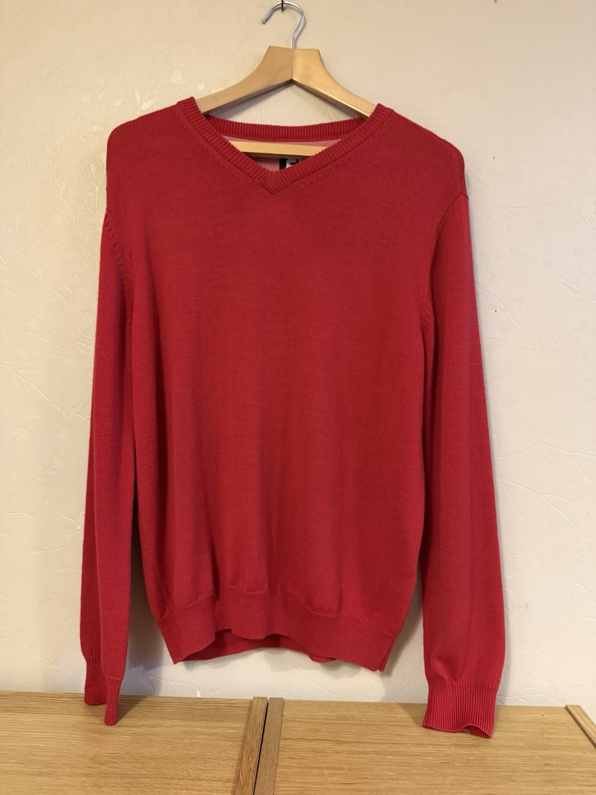 Footjoy Golf 100% Wool Red Embroidered Logo Detail Jumper – Size Large (XB)
