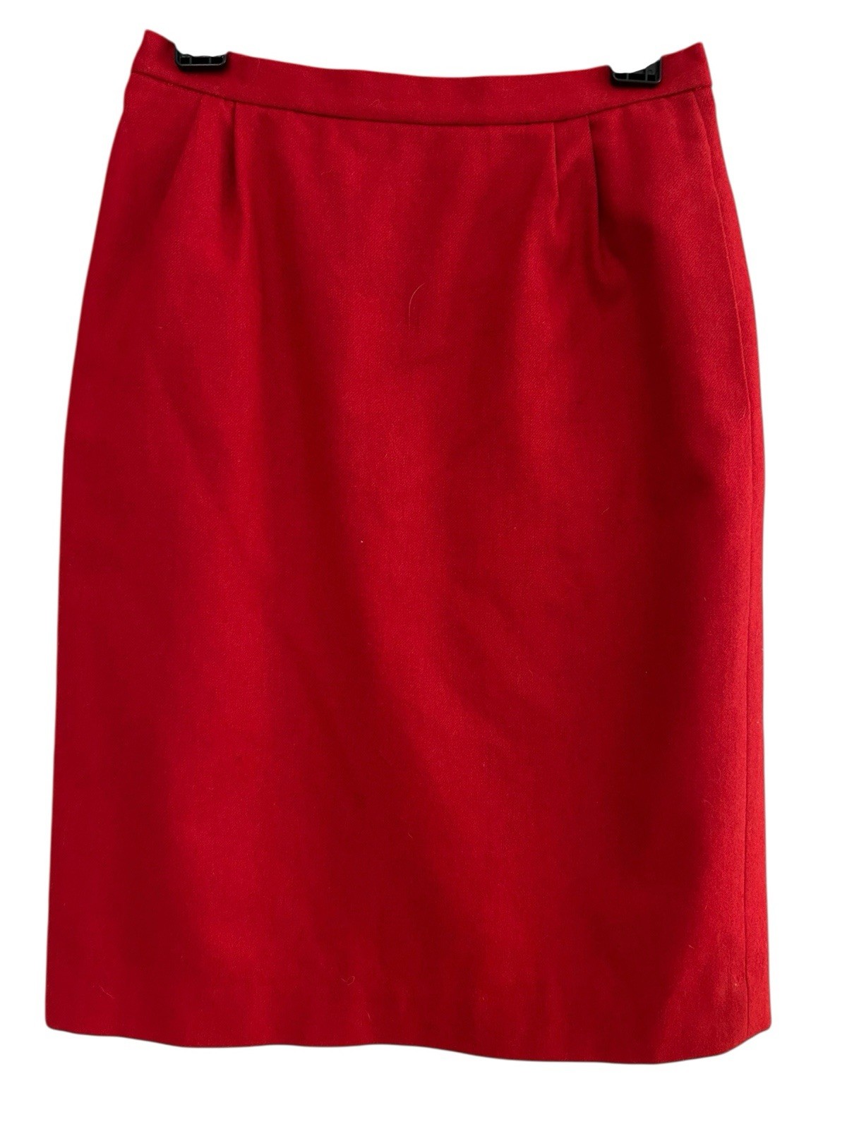 Vintage Red Wool Skirt Fully Lined Pockets USA 11/12 #classic#tetro