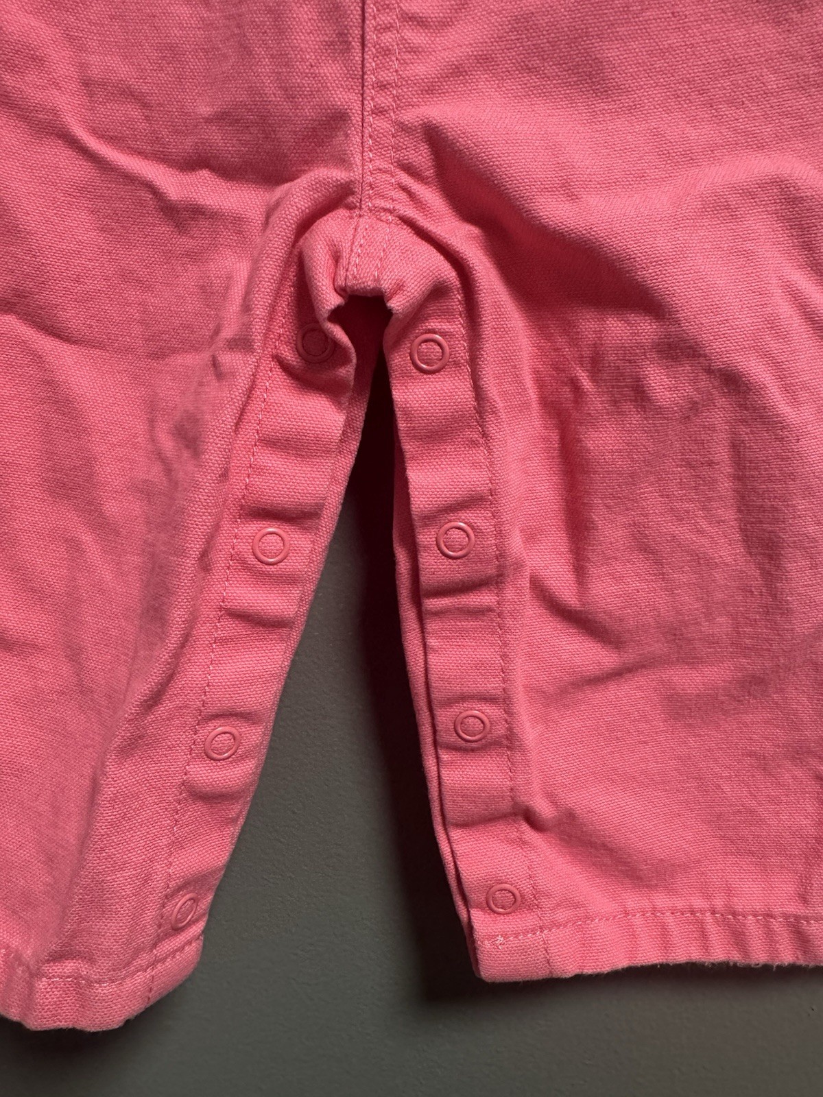 Carhartt Girls Bright Pink 100% Cotton Overalls Size 9M