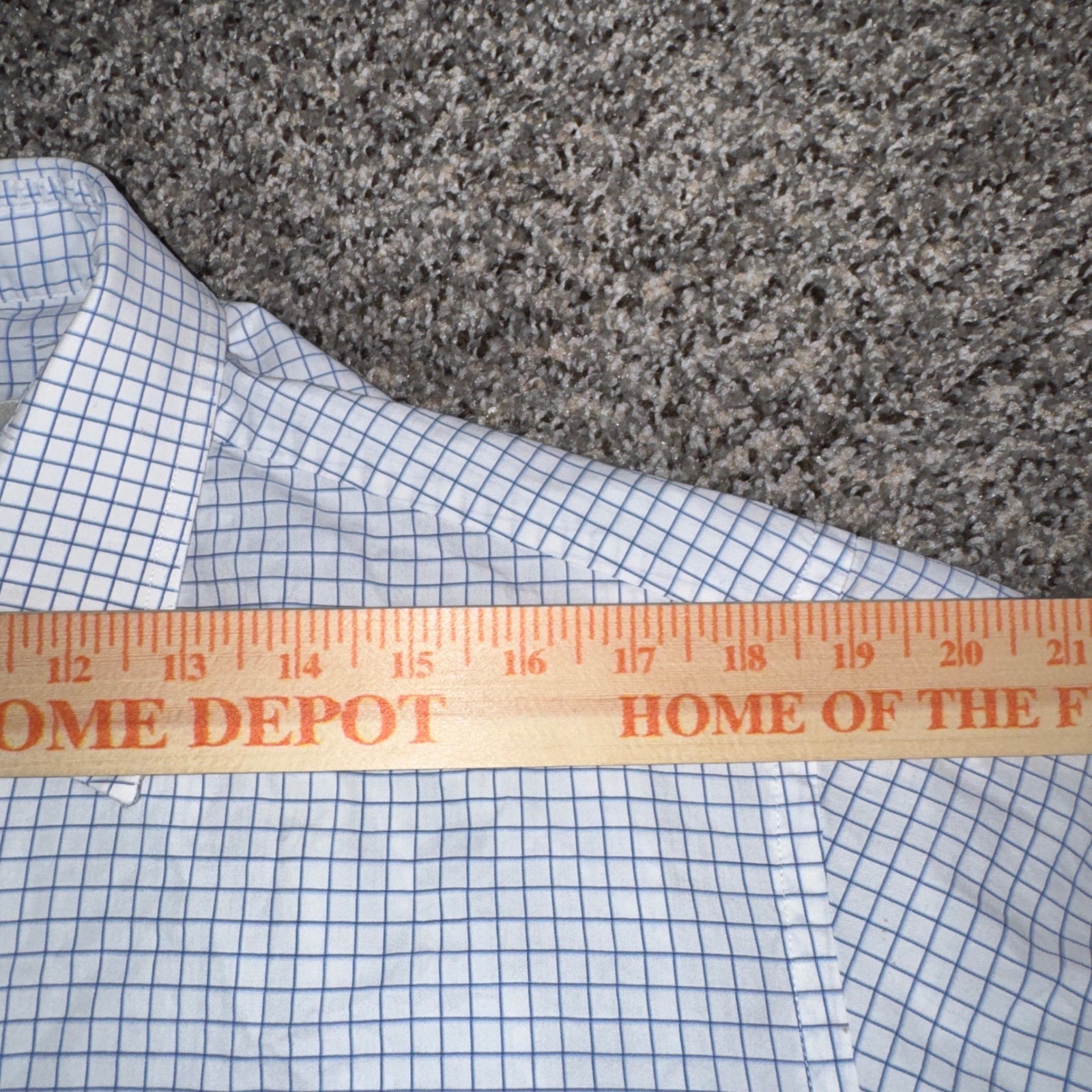 Ermenegildo Zegna Size 16 41 Mens Blue White Windowpane French Cuff Dress Shirt