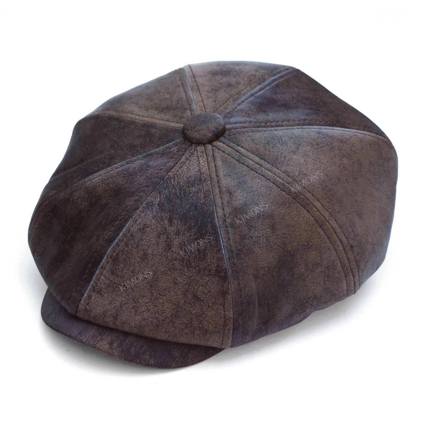 Heavy Newsboy PU Leather Ivy Hat Cap Duckbill Gatsby Golf Driving Flat Cabbie